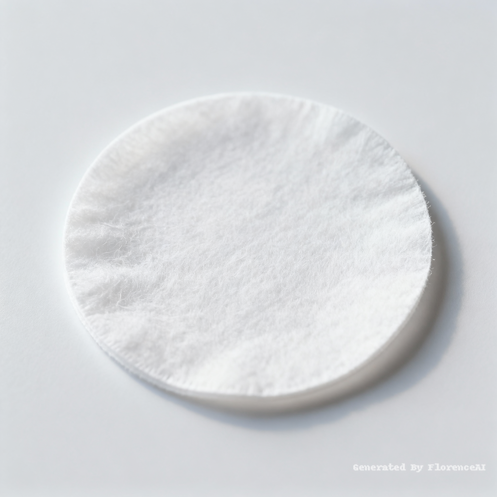 A thin circular white filter paper with a smooth s