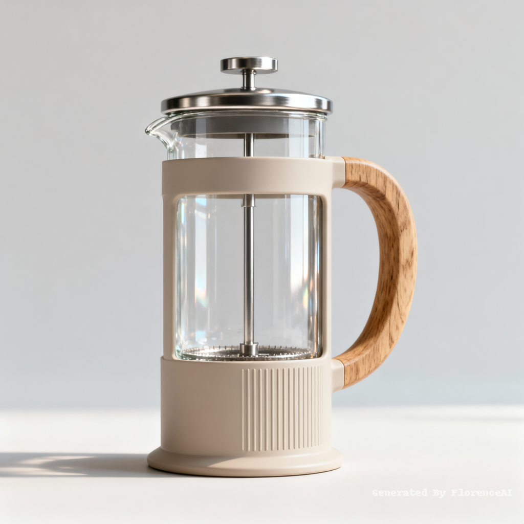 A minimalist Nordic style French press coffee make