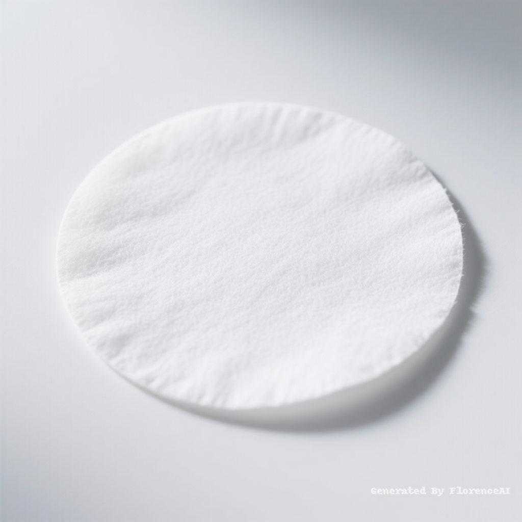 A thin circular white filter paper with a smooth s