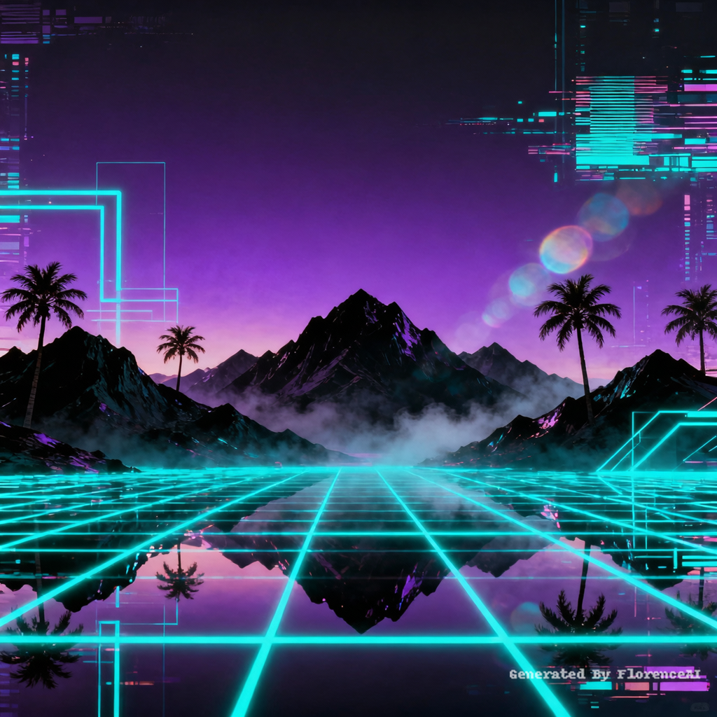 Dark synthwave background, deep purple and black g