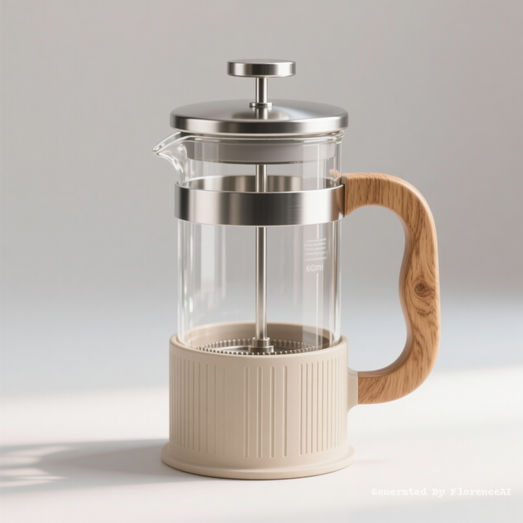 A minimalist Nordic style French press coffee make