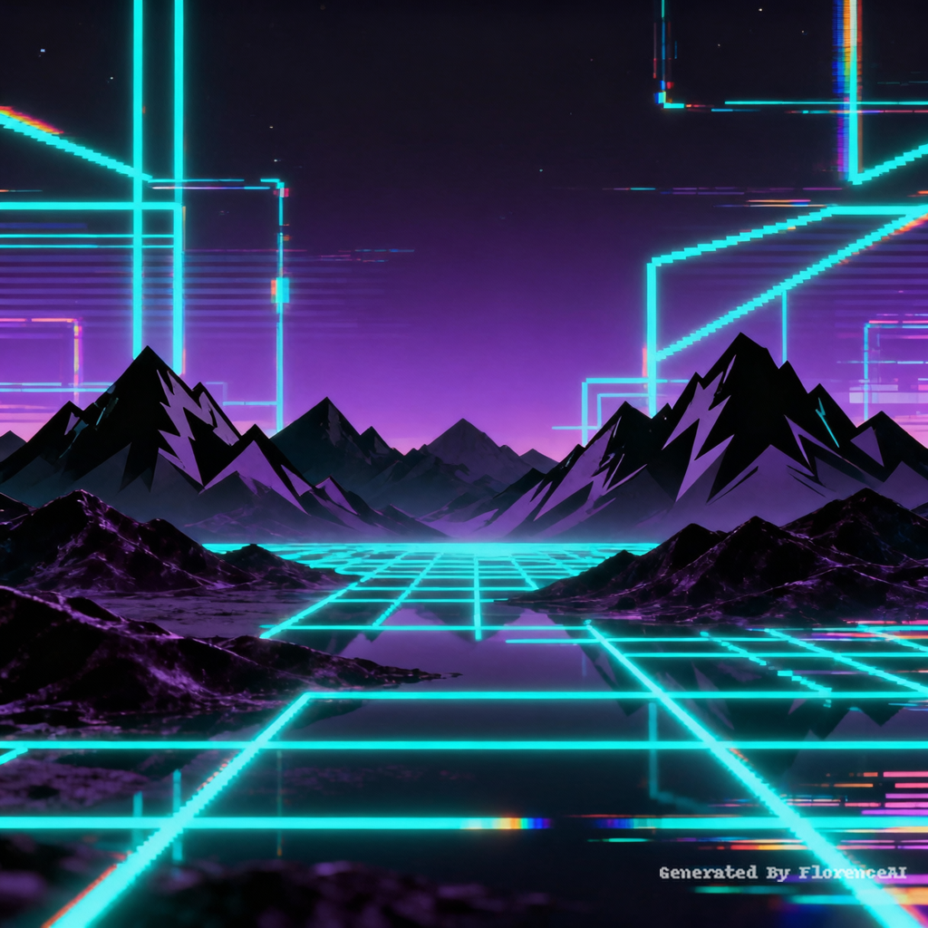 Dark synthwave background, deep purple and black g