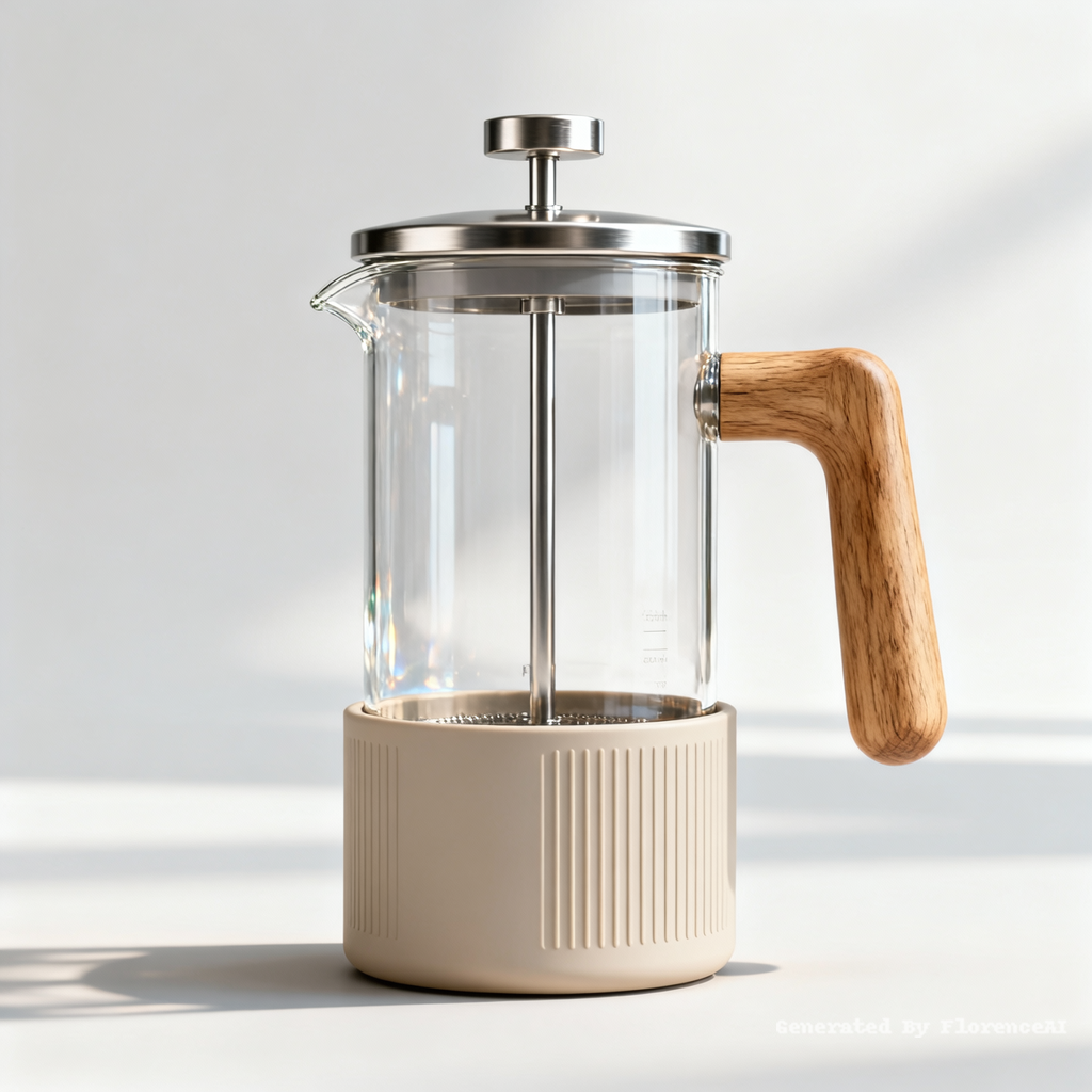 A minimalist Nordic style French press coffee make