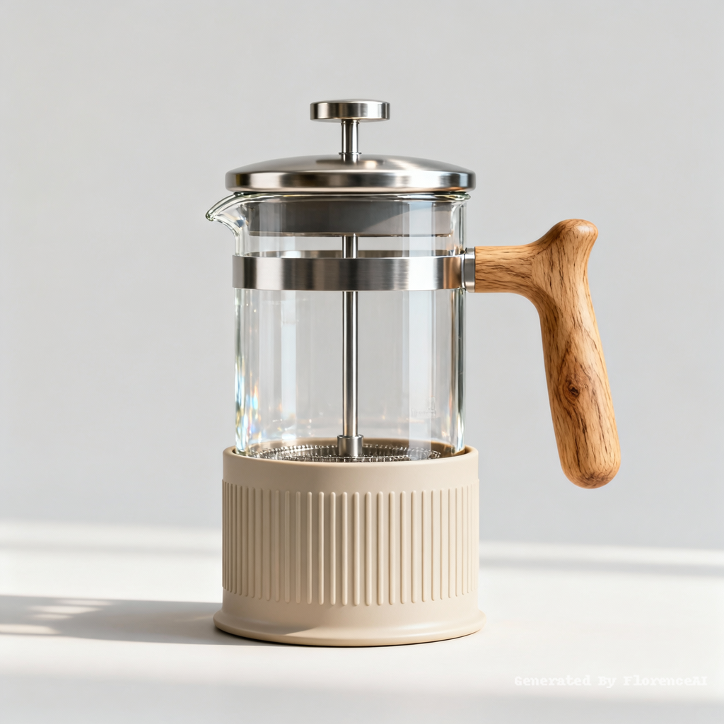 A minimalist Nordic style French press coffee make