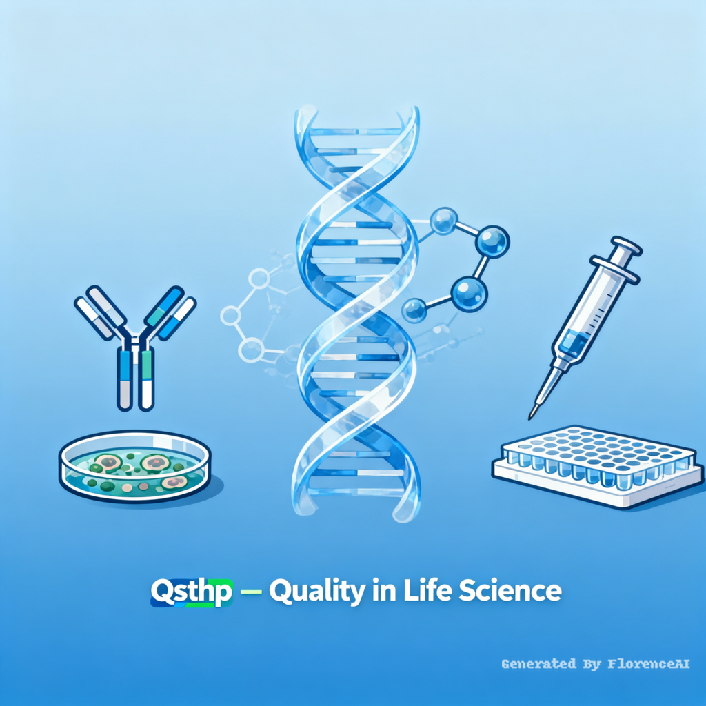 A 1024x1024 website hero banner for a life science