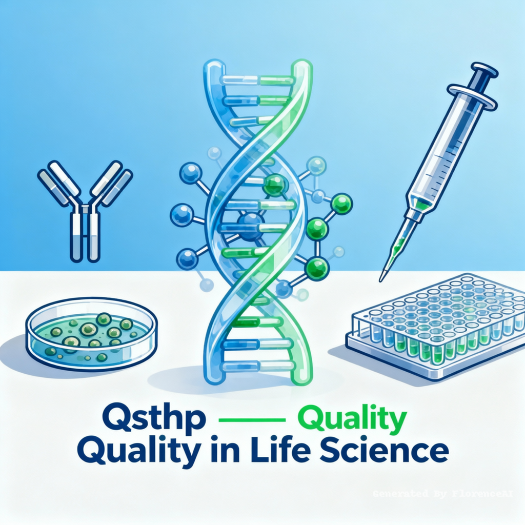 A 1024x1024 website hero banner for a life science
