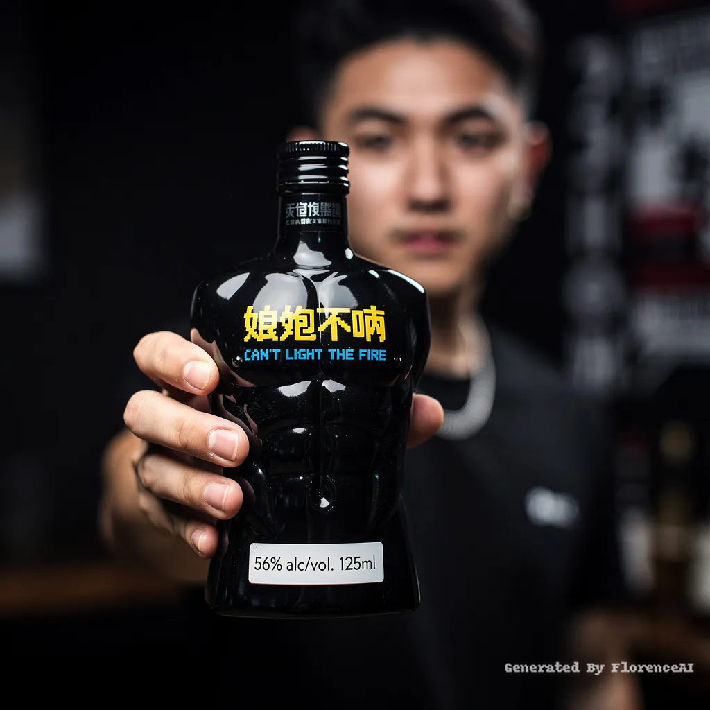 A trendy young man's hand pushing a sleek black li