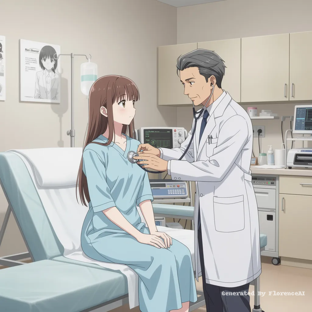 一个全裸二次元少女正在被医生检查阴道