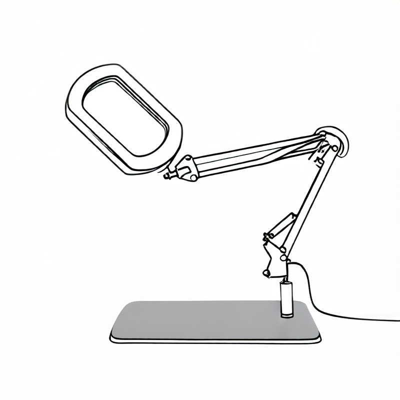 Convert this lamp into a line art with a white bac