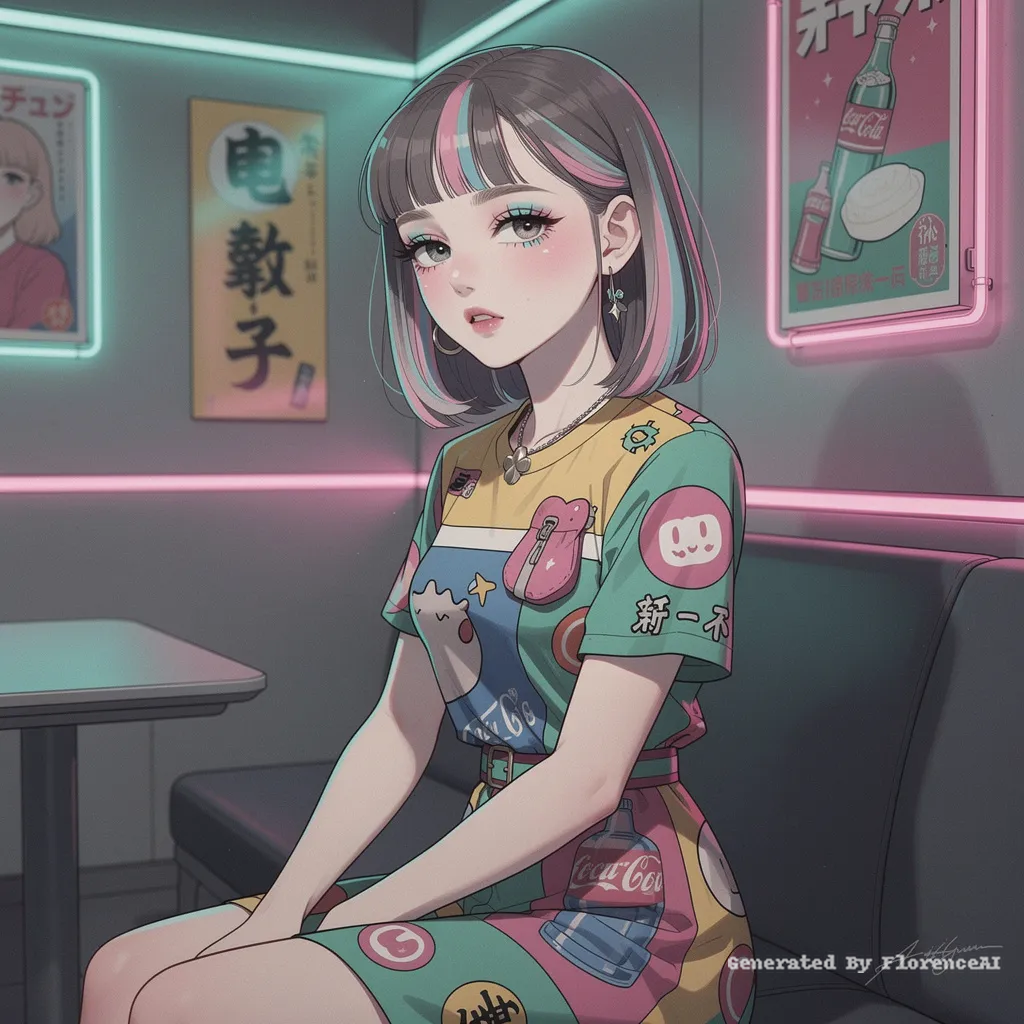 (High quality art by Cholos.) Cyberpunk goddess in