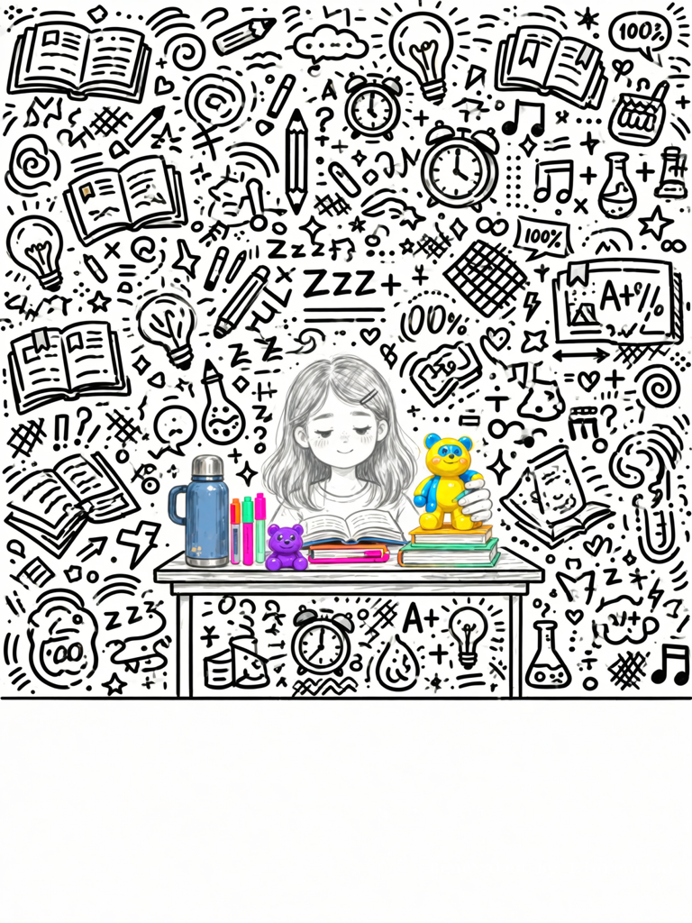 Black ink hand-drawn doodle on white background, E