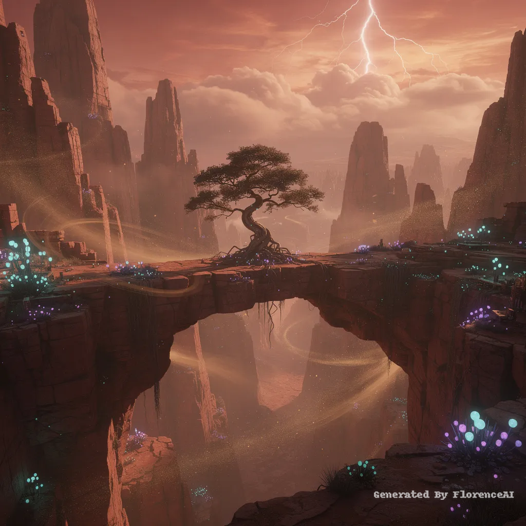 Towering red rock formations carved by time and wi