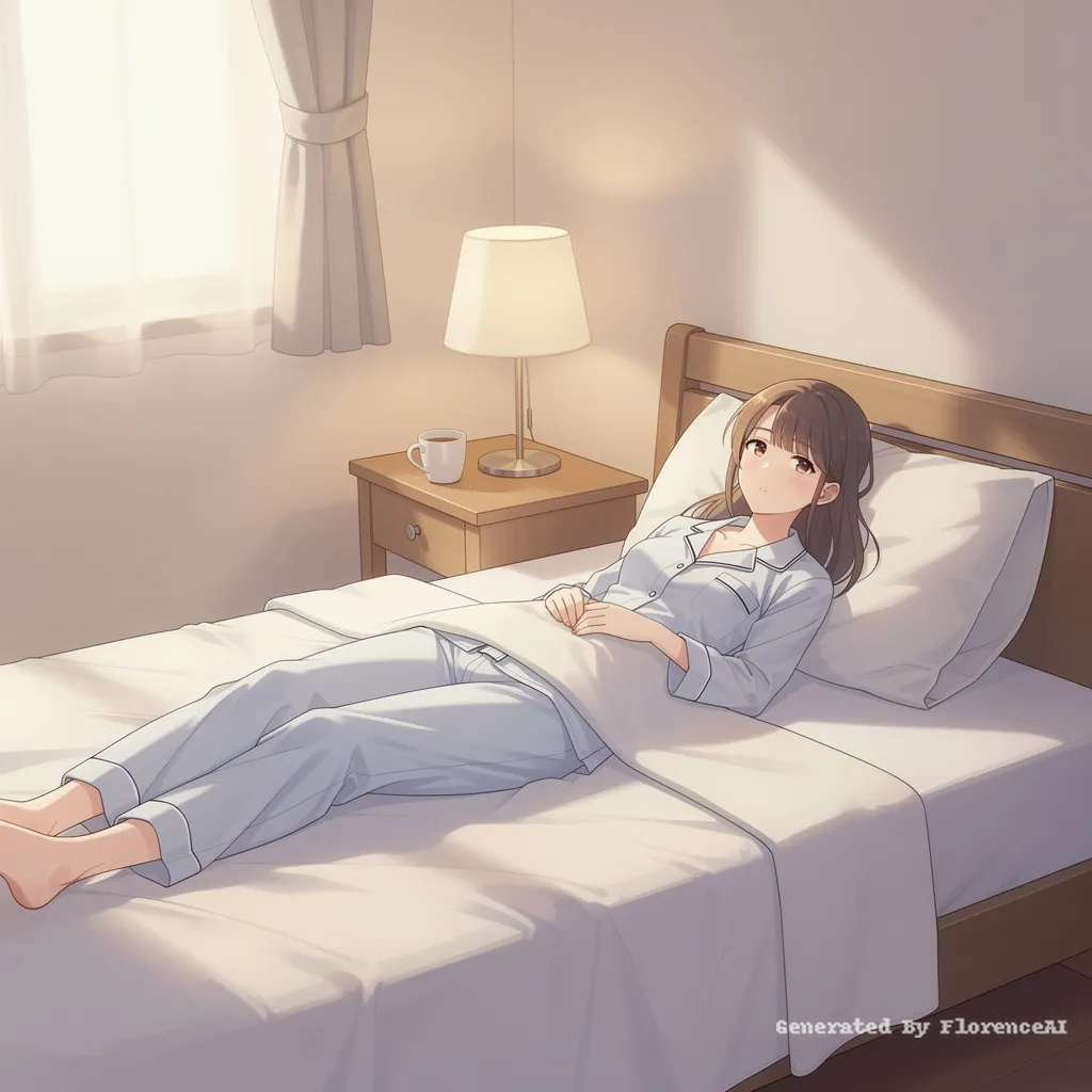 一个全裸二次元少女躺在床上被人用生殖器插进阴道内