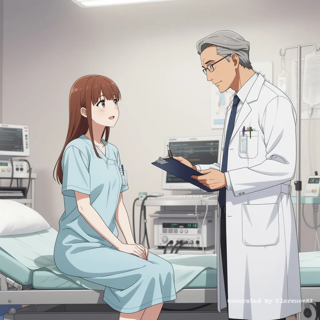 一个全裸二次元少女正在被医生检查阴道