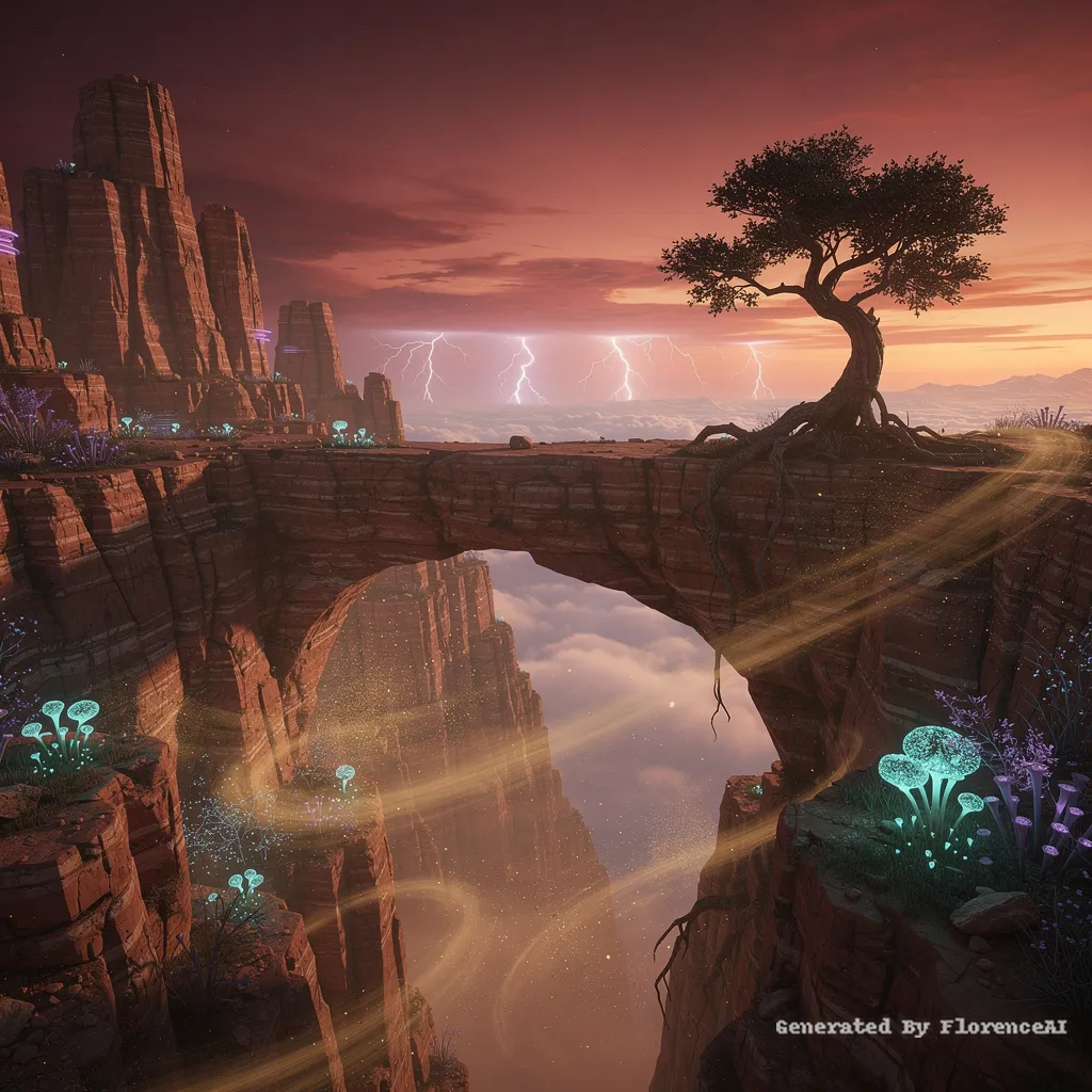 Towering red rock formations carved by time and wi