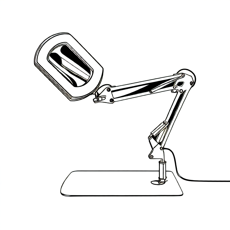 Convert this lamp into a line art with a white bac