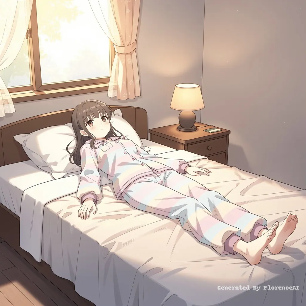 一个全裸二次元少女躺在床上展示自己的阴道